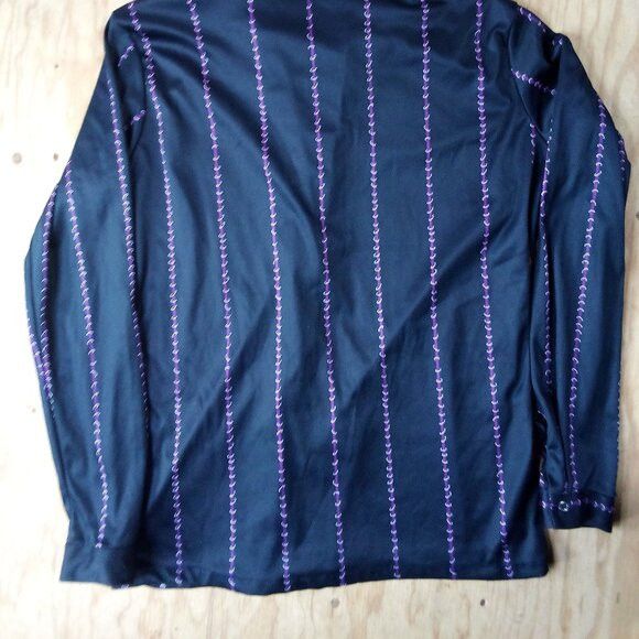 Sears × Vintage Vintage 70s Sears Ringed Stripes Polyester Disco Shirt Size XXL / US 16-18 / IT 52-54 - 6 Thumbnail