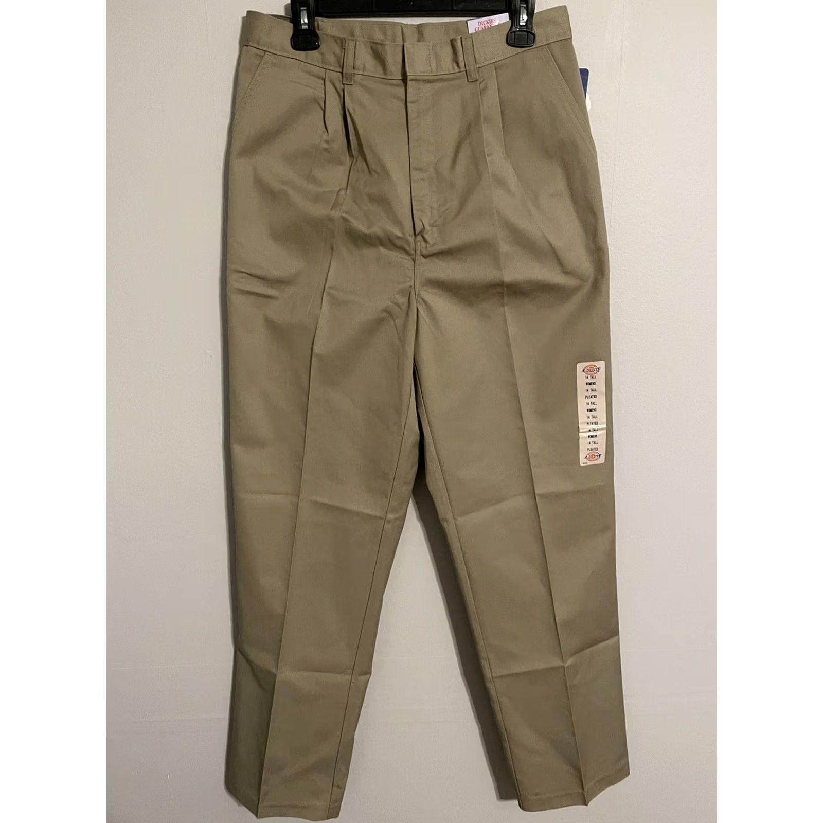 Dickies Dickies Scotchgard Khaki Work Pants Womens 14 Tall Beige Pleated Size 36" / US 14 / IT 50 - 3 Thumbnail