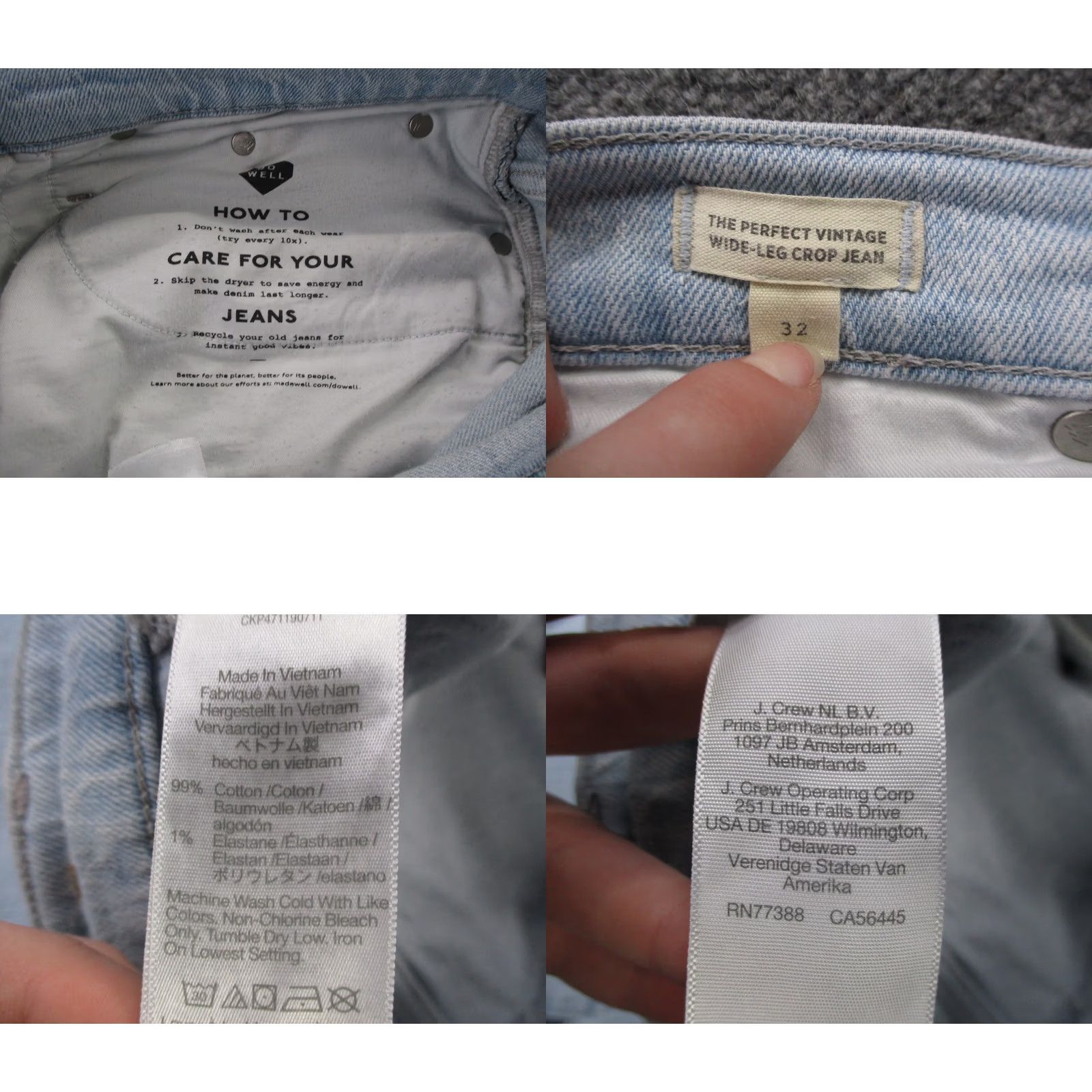 Madewell Madewell Jeans Womens 32 Blue Denim Wide-Leg Crop Vintage Boot Size 25" / US 0 / IT 36 - 8 Thumbnail