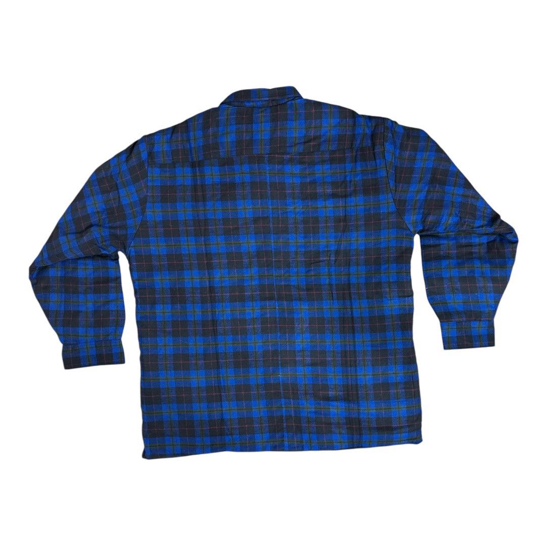 Designer × Vintage Vintage Black and Blue Plaid Quilted Flannel Shirt Jacket Size US XL / EU 56 / 4 - 2 Thumbnail
