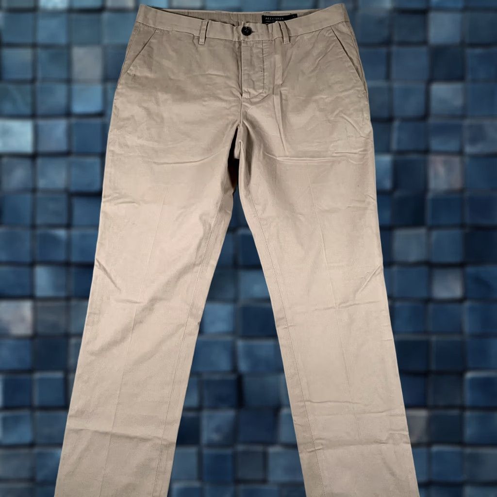Allsaints AllSaints Mens Beige Felix Chino Pants Slim Fit Stretch Casual Tapered Leg 33x30 Size US 32 / EU 48 - 1 Thumbnail