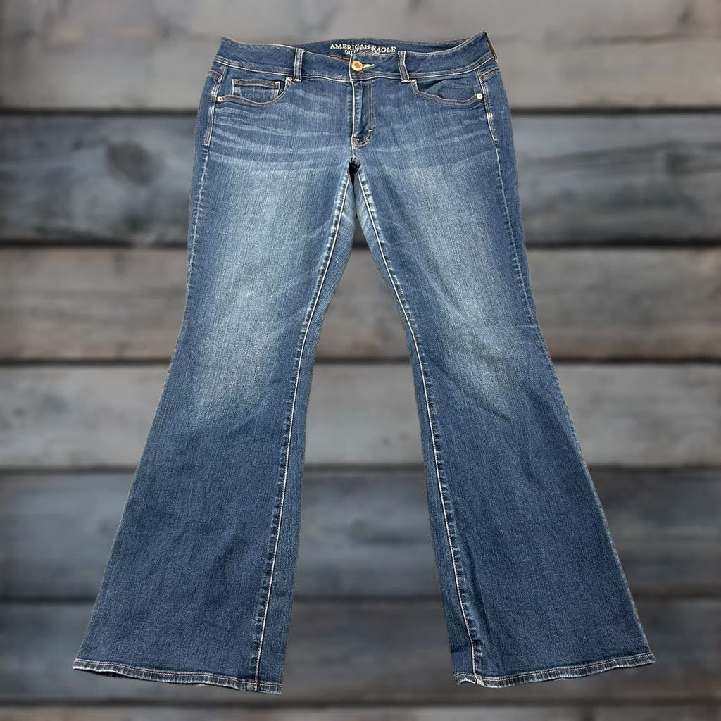 American Eagle Outfitters American Eagle Outfitters Jeans Womens 16 Blue Bootcut Distressed Stretch Regular 31in Inseam Size 38" / US 16 / IT 52 - 1 Thumbnail