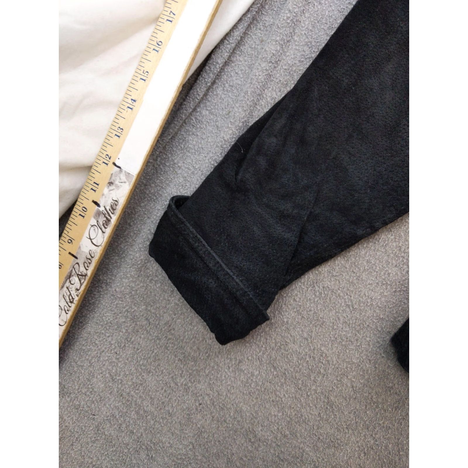 Coldwater Creek Coldwater Creek Jacket Womens Medium Black Suede Leather Snap Button Front Lined Size M / US 6-8 / IT 42-44 - 3 Thumbnail