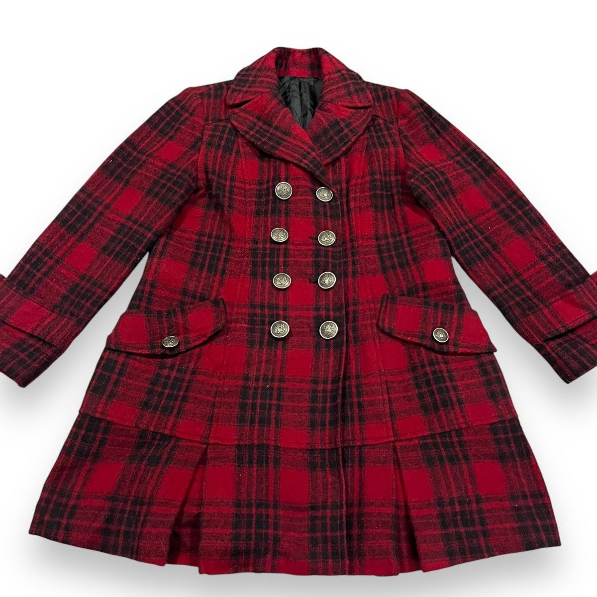 If Six Was Nine × Japanese Brand × Le Grande Bleu (L.G.B.) 🇯🇵 JAPANESE BRAND TARTAN WOOL PEACOAT Size L / US 10 / IT 46 - 1 Thumbnail