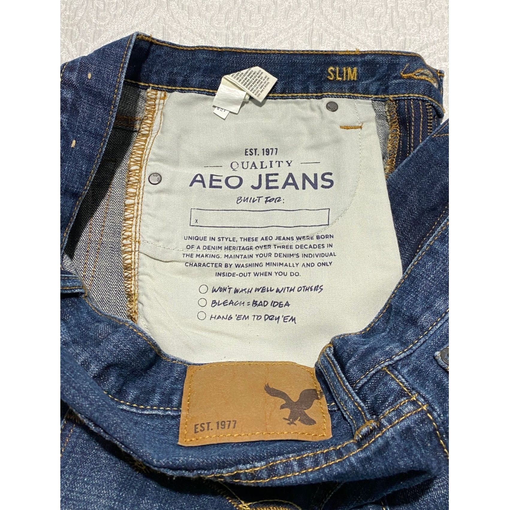 American Eagle Outfitters VINTAGE American Eagle Outfitters Mens Slim Fit Jeans Dark Wash Denim 33x30 Size US 33 - 5 Thumbnail