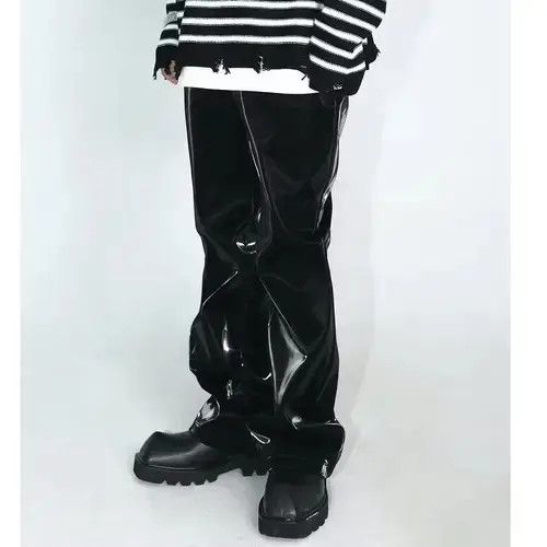 Other Luxury Metallic Teachwear Faux Leather Pants Streetwear Size US 31 - 2 Thumbnail