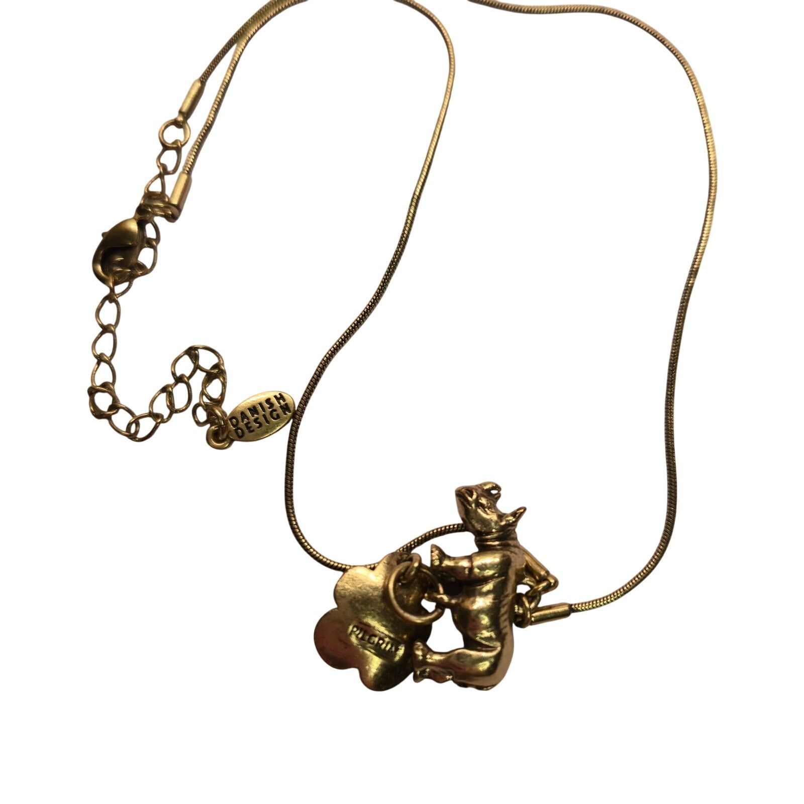Vintage Vintage Pilgrim Danish Design Rhino Flower Charm Necklace Size ONE SIZE - 4 Thumbnail