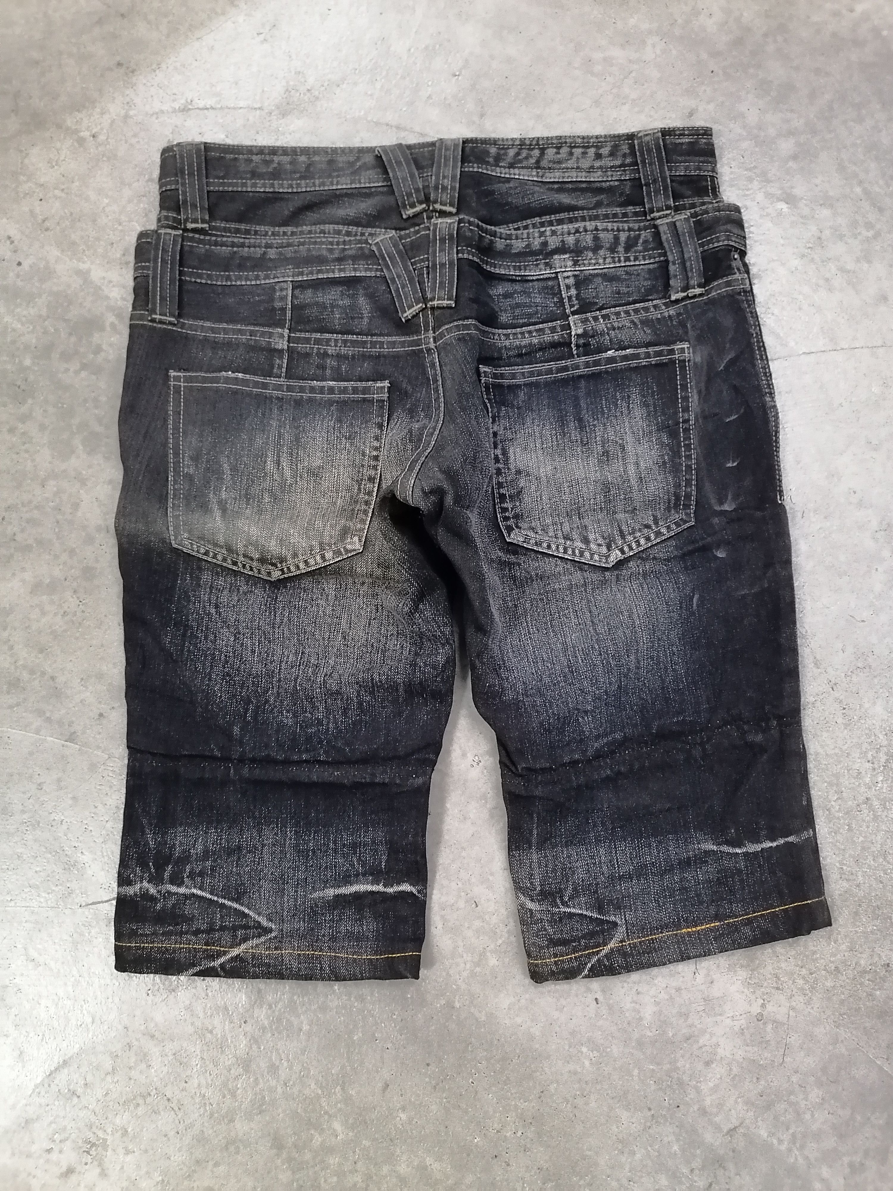 Japanese Brand × PPFM Ppfm Double Waist Re-Cut Distressed Denim Short Pants Size US 33 - 5 Thumbnail