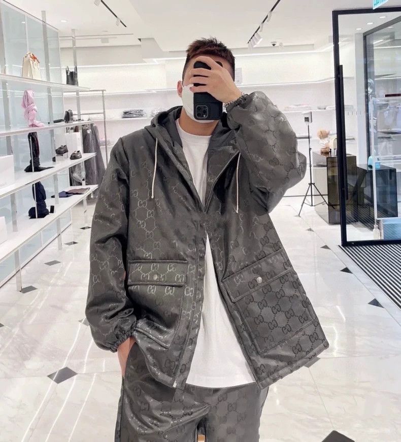 Gucci Brand-new gray full-print double G jiccard jacket 250