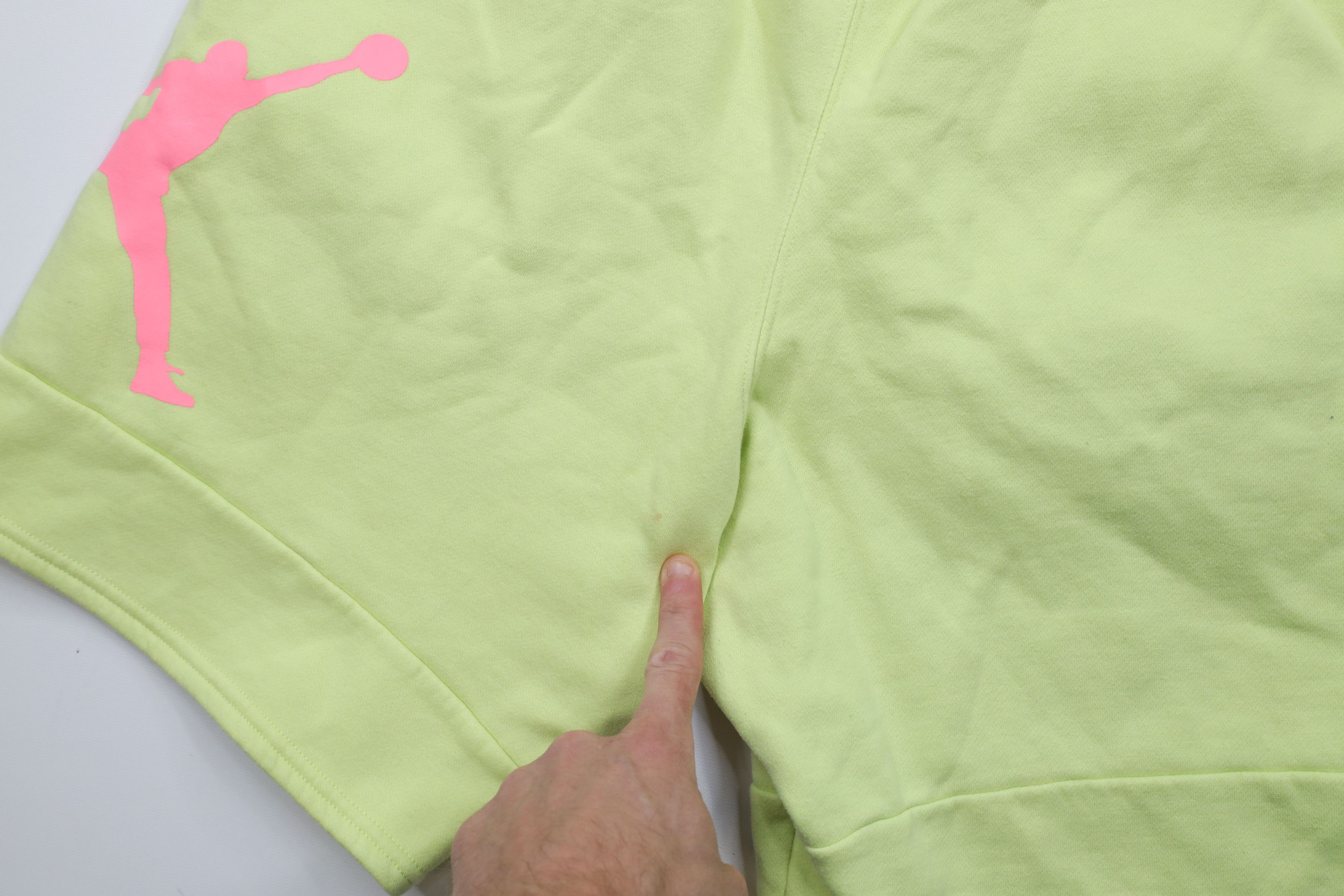 Nike × Vintage Nike Air Jordan Big Logo Jumpman Fleece Shorts Lime Green Size US 32 / EU 48 - 12 Thumbnail
