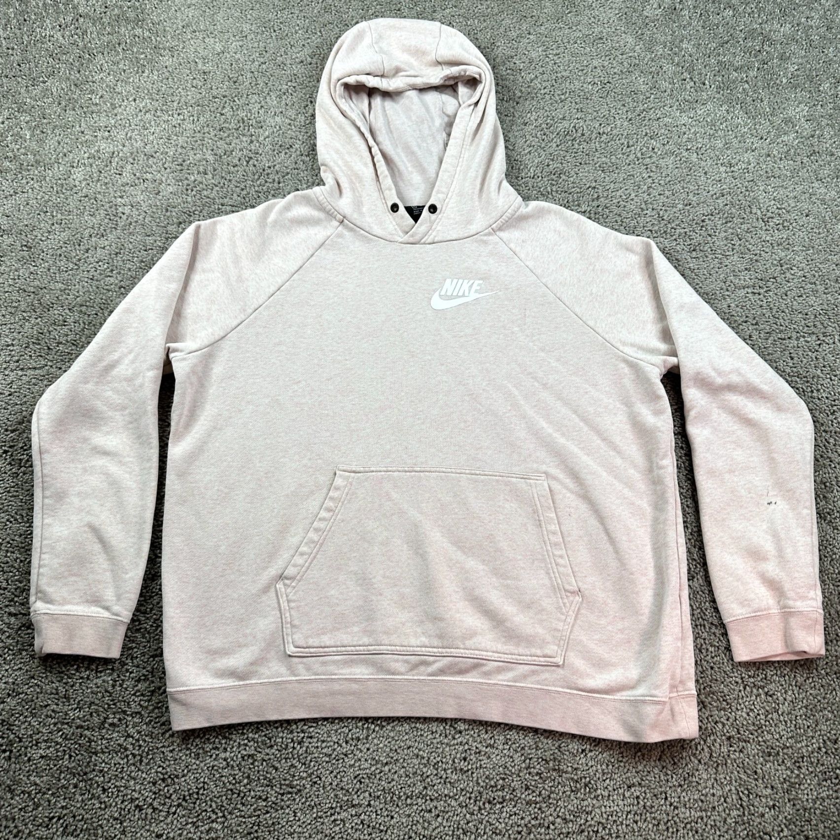 Nike Nike Sportswear Rally Hoodie Womens XL Pink White Swoosh Pullover Hooded Pockets Crew Neck Vintage: No Size XL / US 12-14 / IT 48-50 - 2 Thumbnail