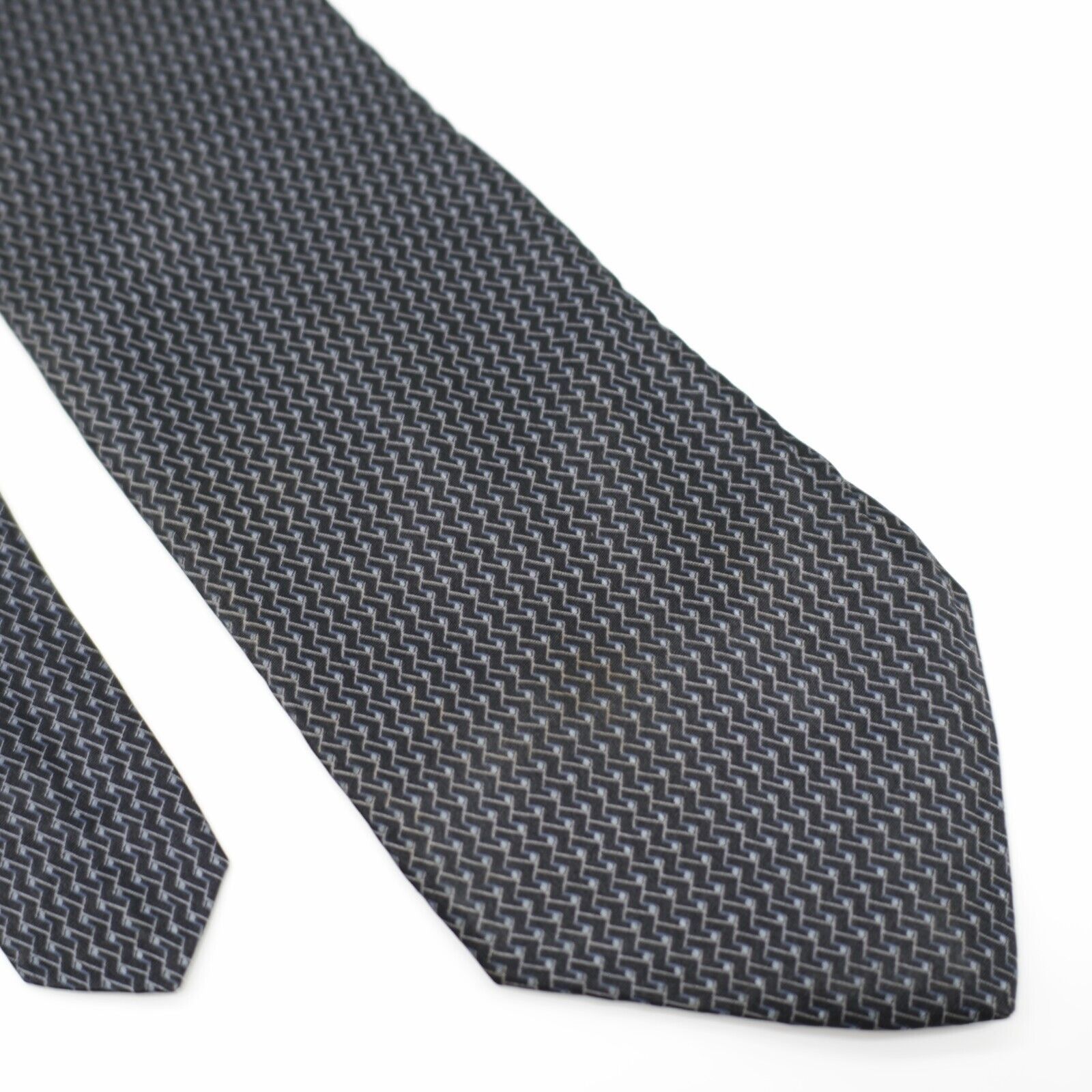 Metropolitan View Metropolitan View Black Gray Geometric Print Silk Tie Size ONE SIZE - 1 Thumbnail