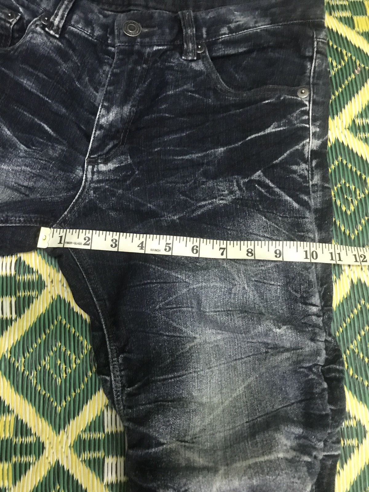 Japanese Brand Vintage Distressed Stacked Denim Jeans Washed Black Slim Fit Size US 33 - 15 Thumbnail