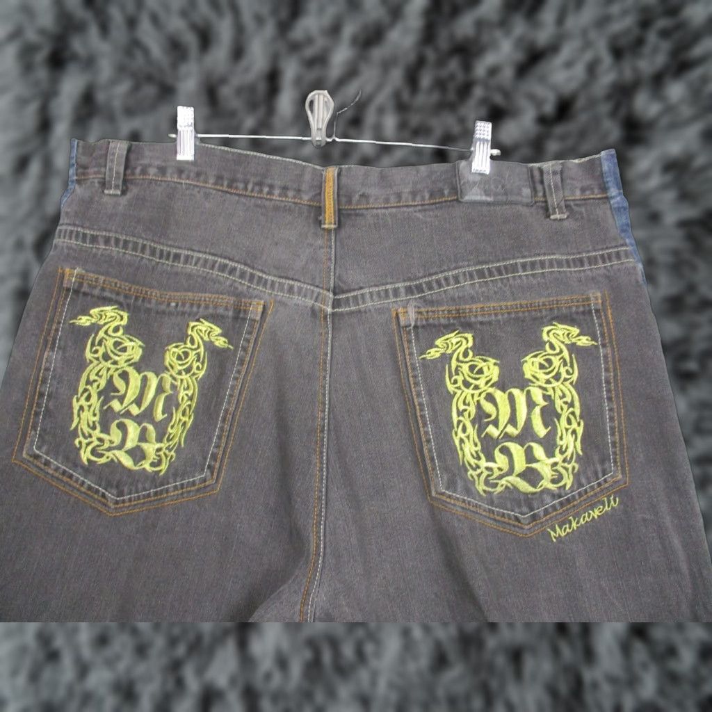 Vintage Makaveli Branded Jeans Mens 40 Gray Embroidered Pockets Hip Hop Y2K Streetwear Jeans Mens 40 Gray Embroidered Pockets Hip Hop Streetwear Size US 40 / EU 56 - 1 Thumbnail