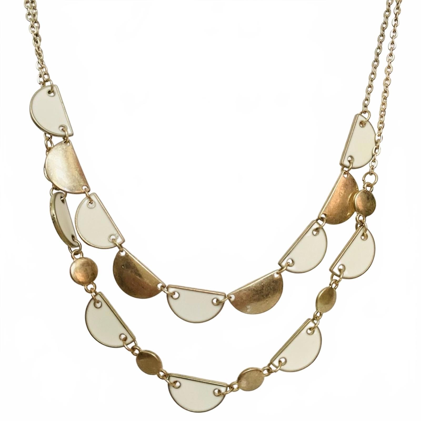 Other VTG CHARMING CHARLIE Gold White Enamel Multi-Strand Necklace Size ONE SIZE - 1 Thumbnail