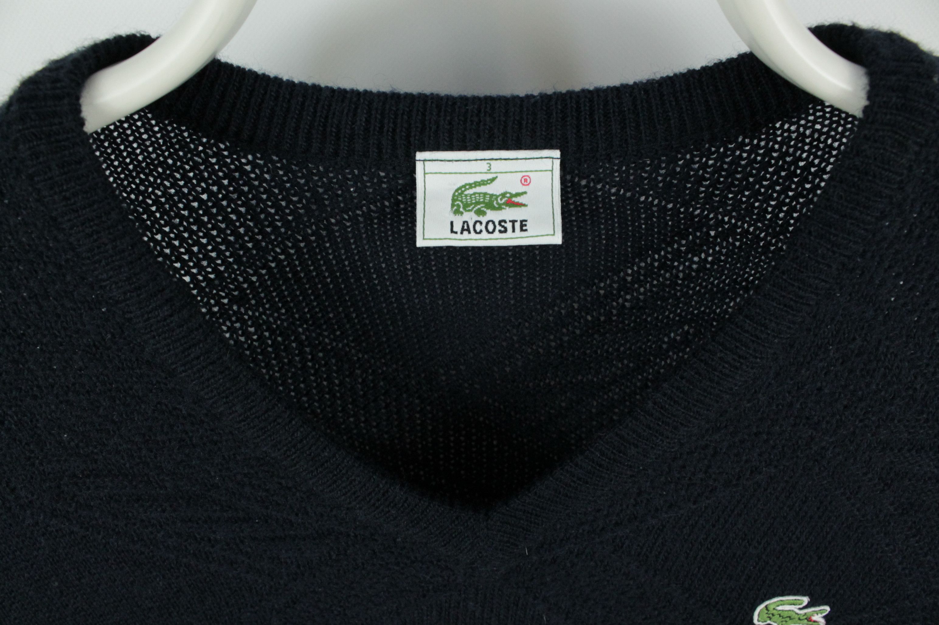 Lacoste Vintage Lacoste Pattern Knit Navy Wool Sweater Size US S / EU 44-46 / 1 - 3 Thumbnail