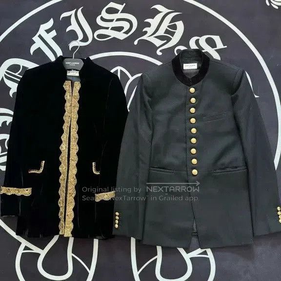 Hedi Slimane Saint Laurent 2016 Gold Button Mao Suit. Size US M / EU 48-50 / 2 - 7 Thumbnail