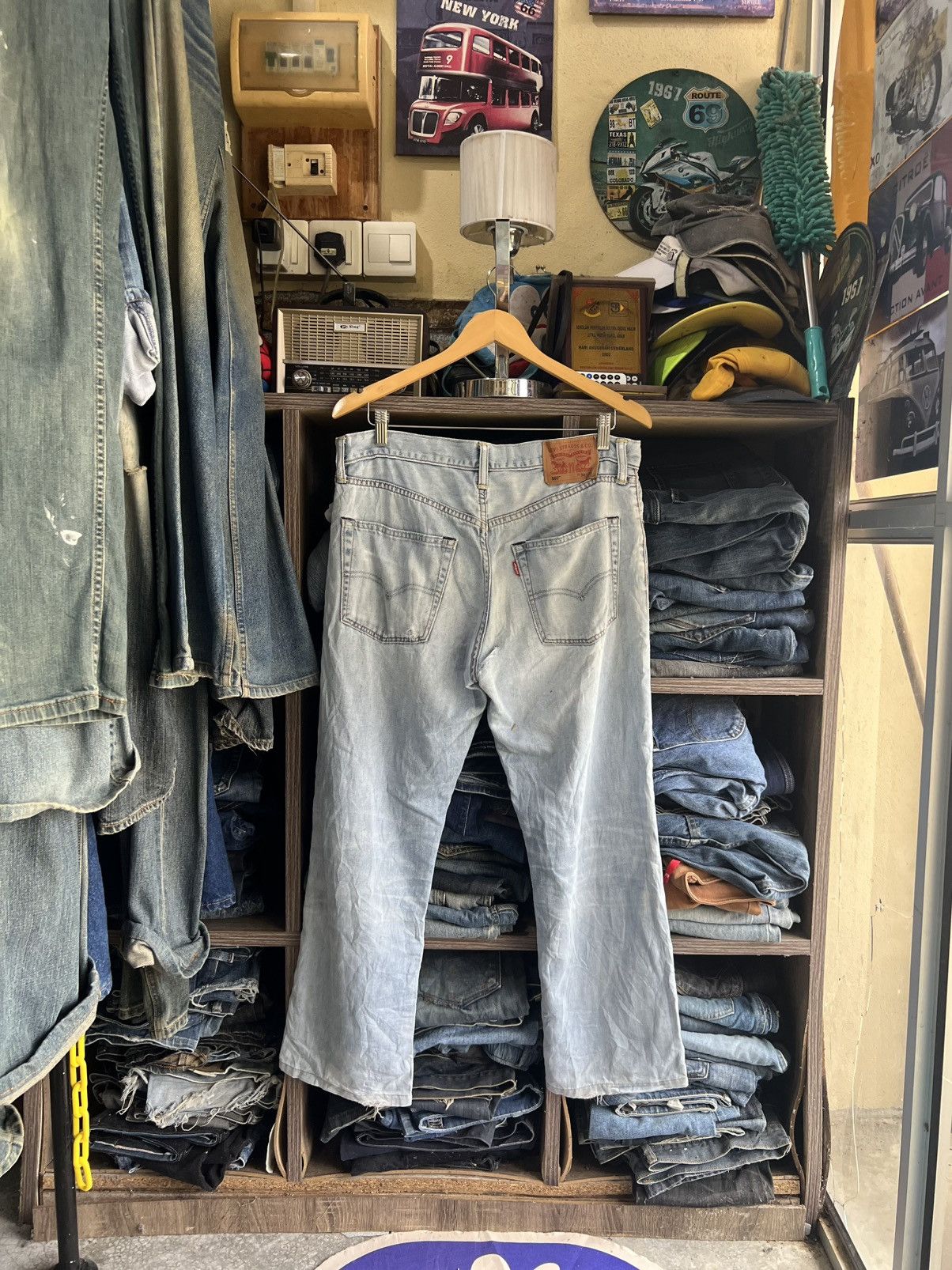 Levi's 🔥Vintage Levis 502 Distressed Denim Size US 35 - 2 Thumbnail