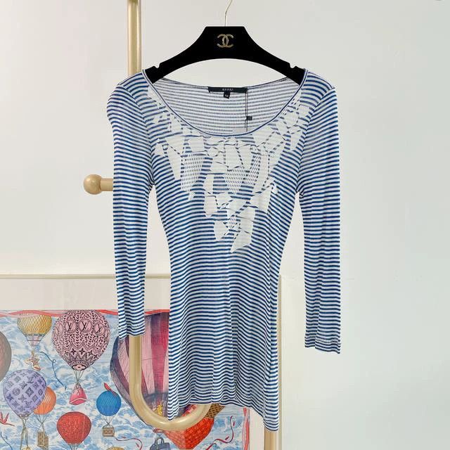 Gucci Gucci Blue striped long sleeves Size XS / US 0-2 / IT 36-38 - 1 Thumbnail