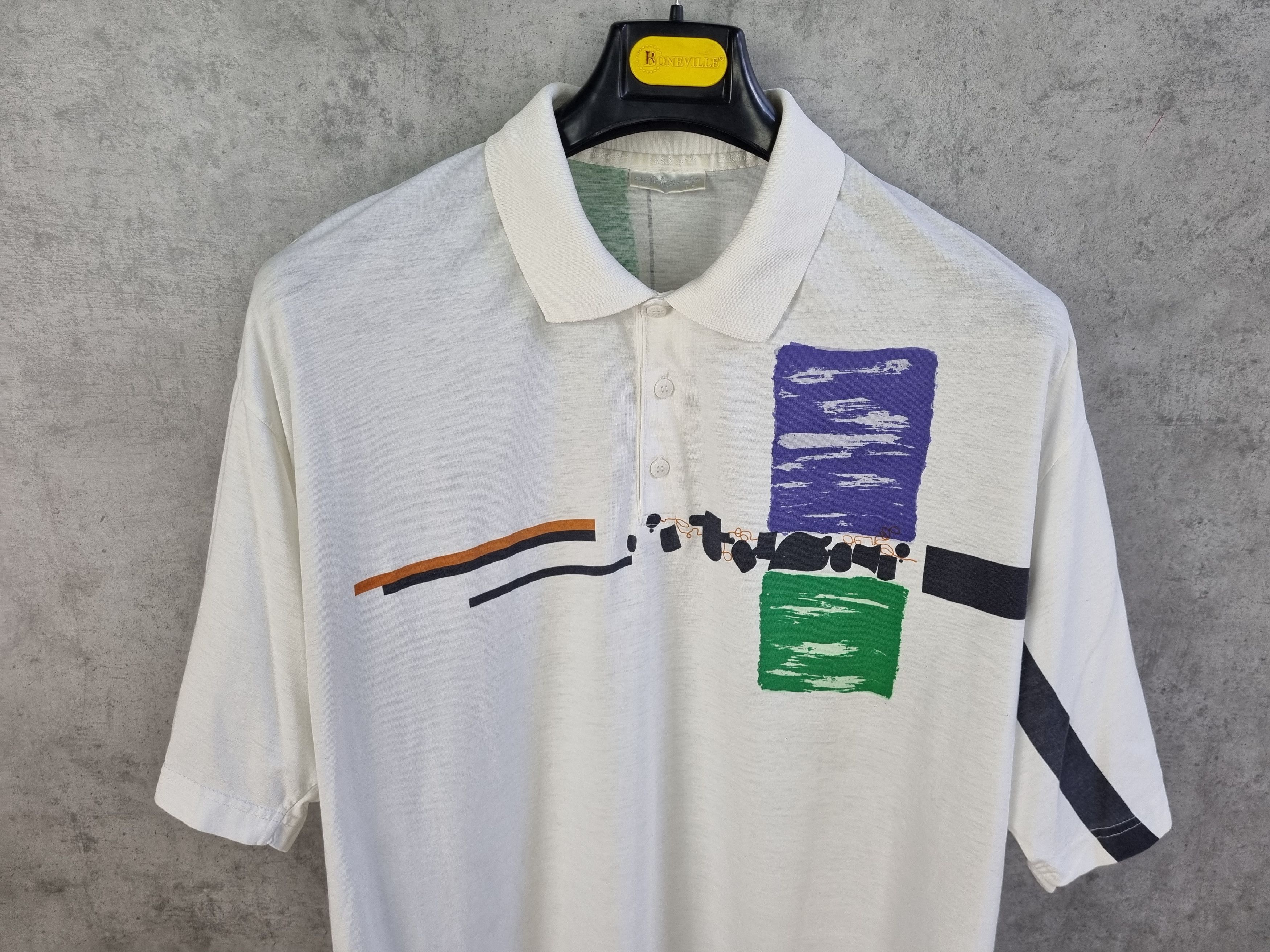 Adidas × Vintage 90s Adidas Rare Abstract Design Vintage Polo Tee shirt Size US L / EU 52-54 / 3 - 14 Thumbnail