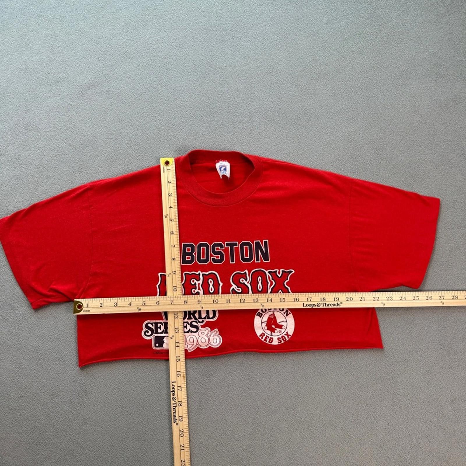 Logo 7 Vintage 1986 Boston Red Sox World Series Cropped T Shirt XL Size XL / US 12-14 / IT 48-50 - 3 Thumbnail