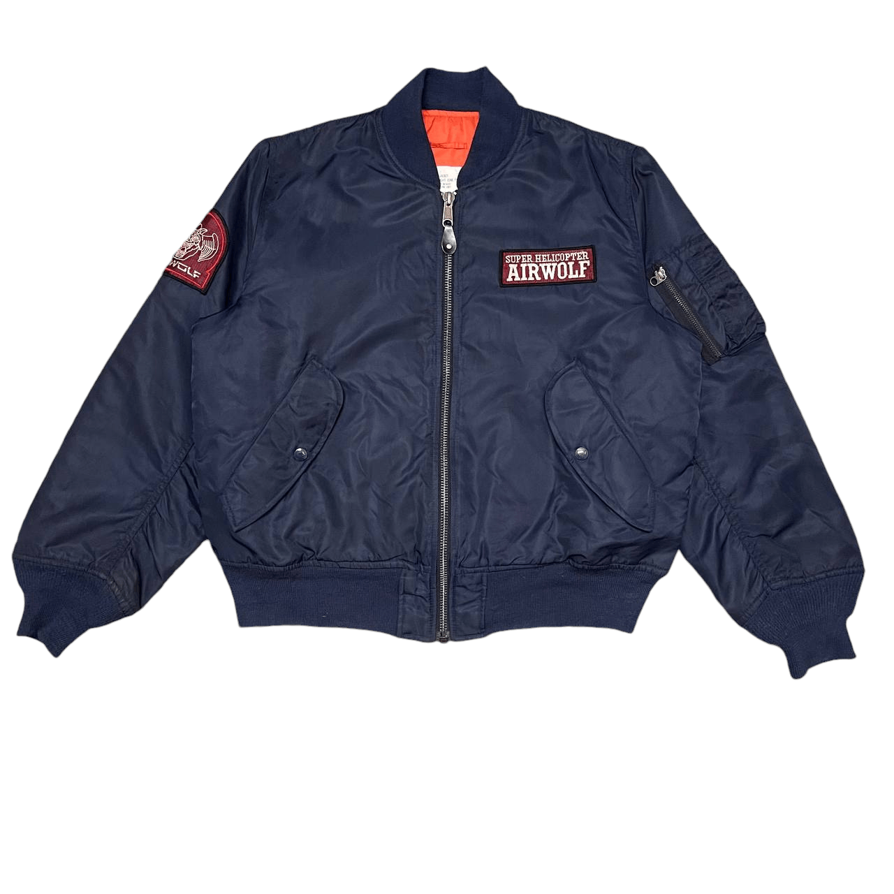 Japanese Brand Vintage 80's Air Wolf Super Helicopter Flyers Bomber Jacket Size US M / EU 48-50 / 2 - 3 Thumbnail