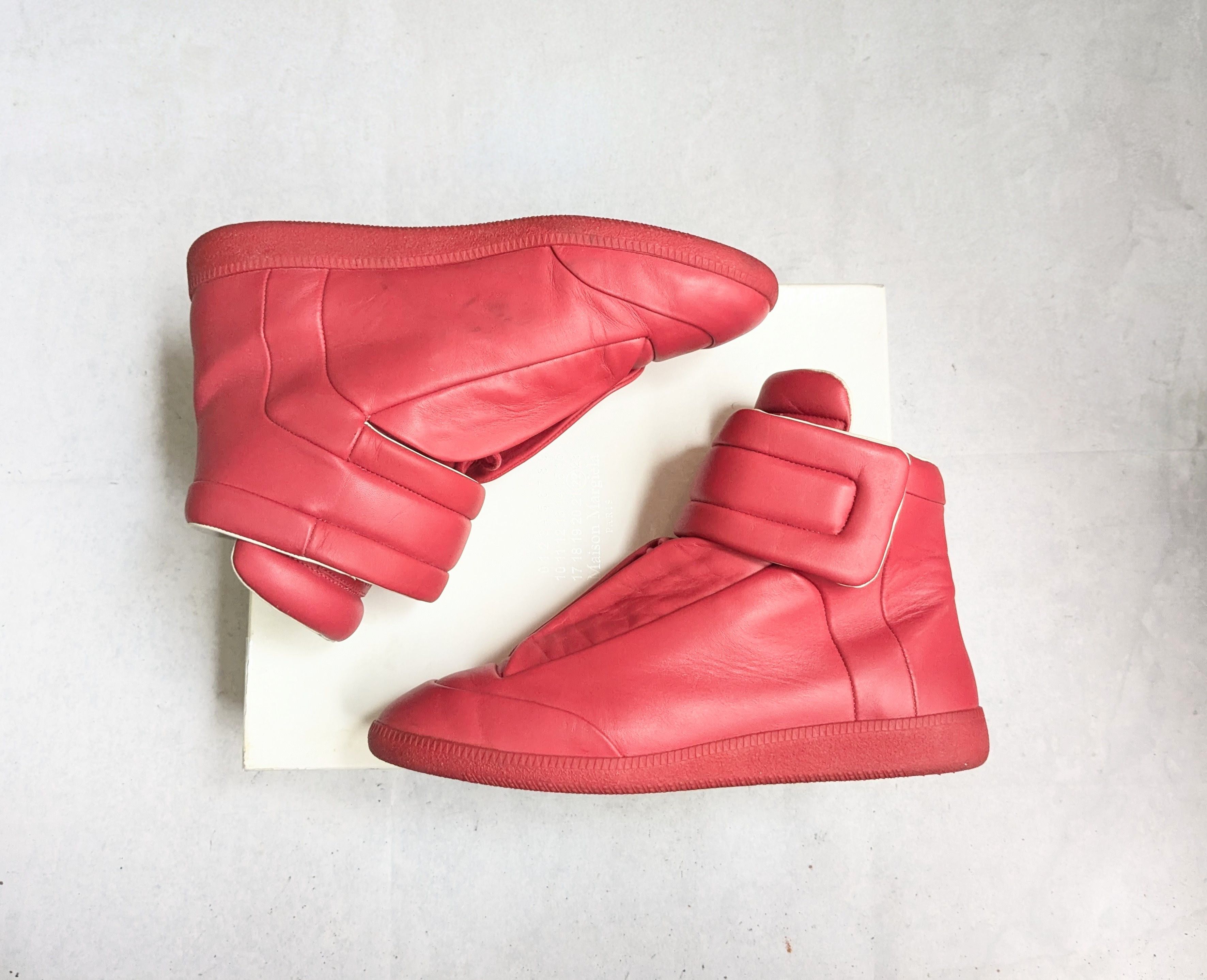 Maison Margiela Maison Margiela Future Red 13 46 High Tops Leather Sneakers Size US 13 / EU 46 - 1 Thumbnail