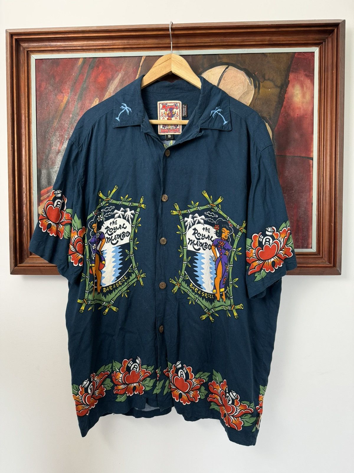 Mambo Vintage 90s MAMBO Shirt Traditional Tattoo Rayon Australia Size US M / EU 48-50 / 2 - 1 Thumbnail