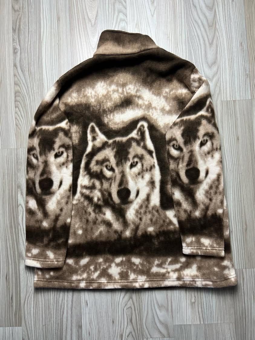 Other Wolf Fleece jacket nature animal pattern print Size US M / EU 48-50 / 2 - 3 Thumbnail