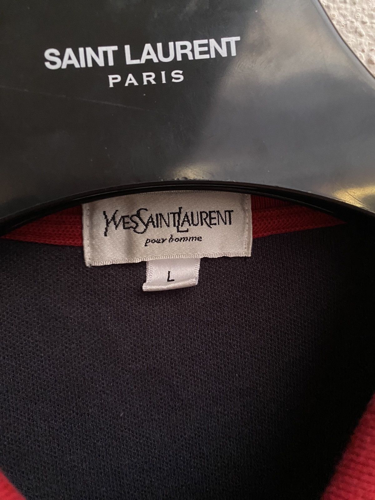 Yves Saint Laurent Big Logo YSL Polo Shirt Size US L / EU 52-54 / 3 - 3 Thumbnail