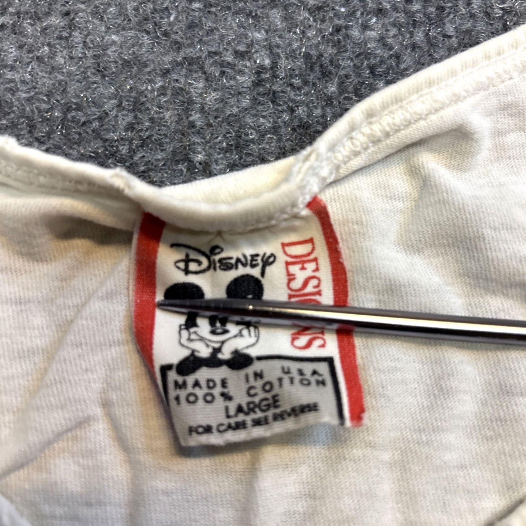 Disney VINTAGE Walt Disney Tank Top White USA Mens L Mickey Mouse Crew Neck Sleeveless Cotton 80’s Disney Designs USA Theme Mens Vintage Size US L / EU 52-54 / 3 - 2 Thumbnail