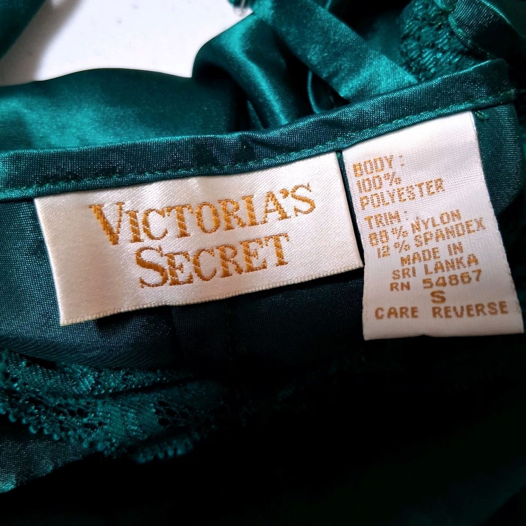 Victoria's Secret VINTAGE Victoria's Secret Nightgown Shirt Women Green 1990s Satin Lace Intimate XS S Size ONE SIZE - 4 Thumbnail