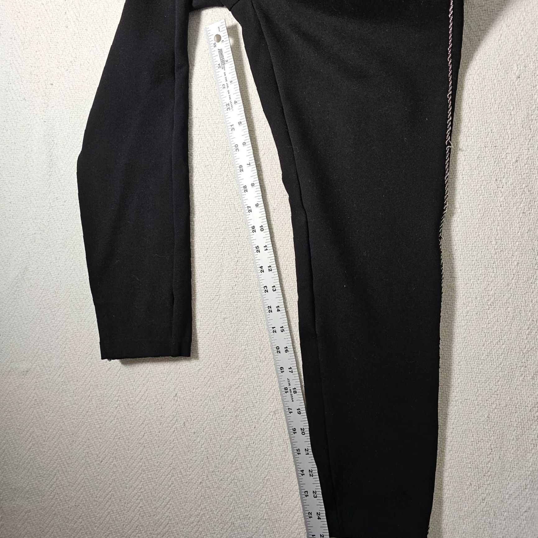 Zara Zara Trafaluc Collection Pants Women XL Black Cropped Stretch Pull On Polyester Ponte Rhinestone 90s Womens Size 40" / US 18 - 6 Thumbnail