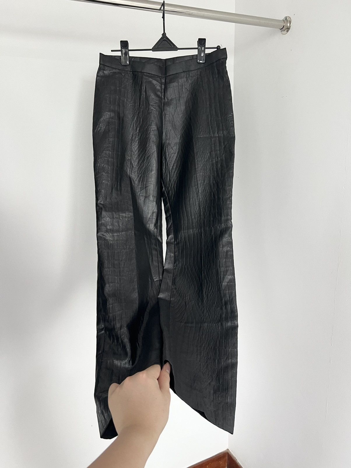 image of Jean Paul Gaultier Croc Embossed Pants in Black, Women's (Size 27)
