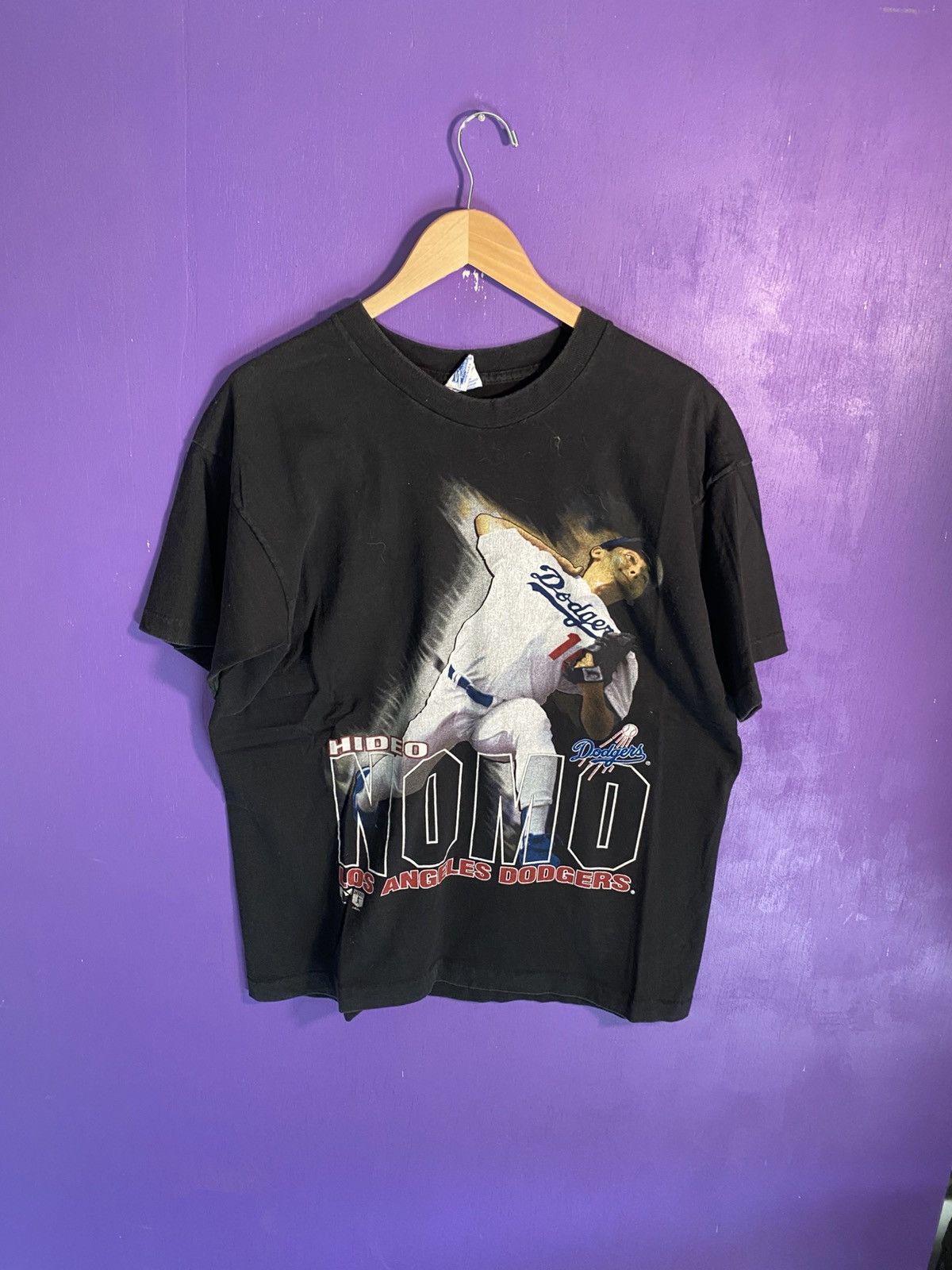 Salem Sportswear Vintage 1995 Salem Dodgers Hideo Nomo player tee Size US L / EU 52-54 / 3 - 1 Thumbnail