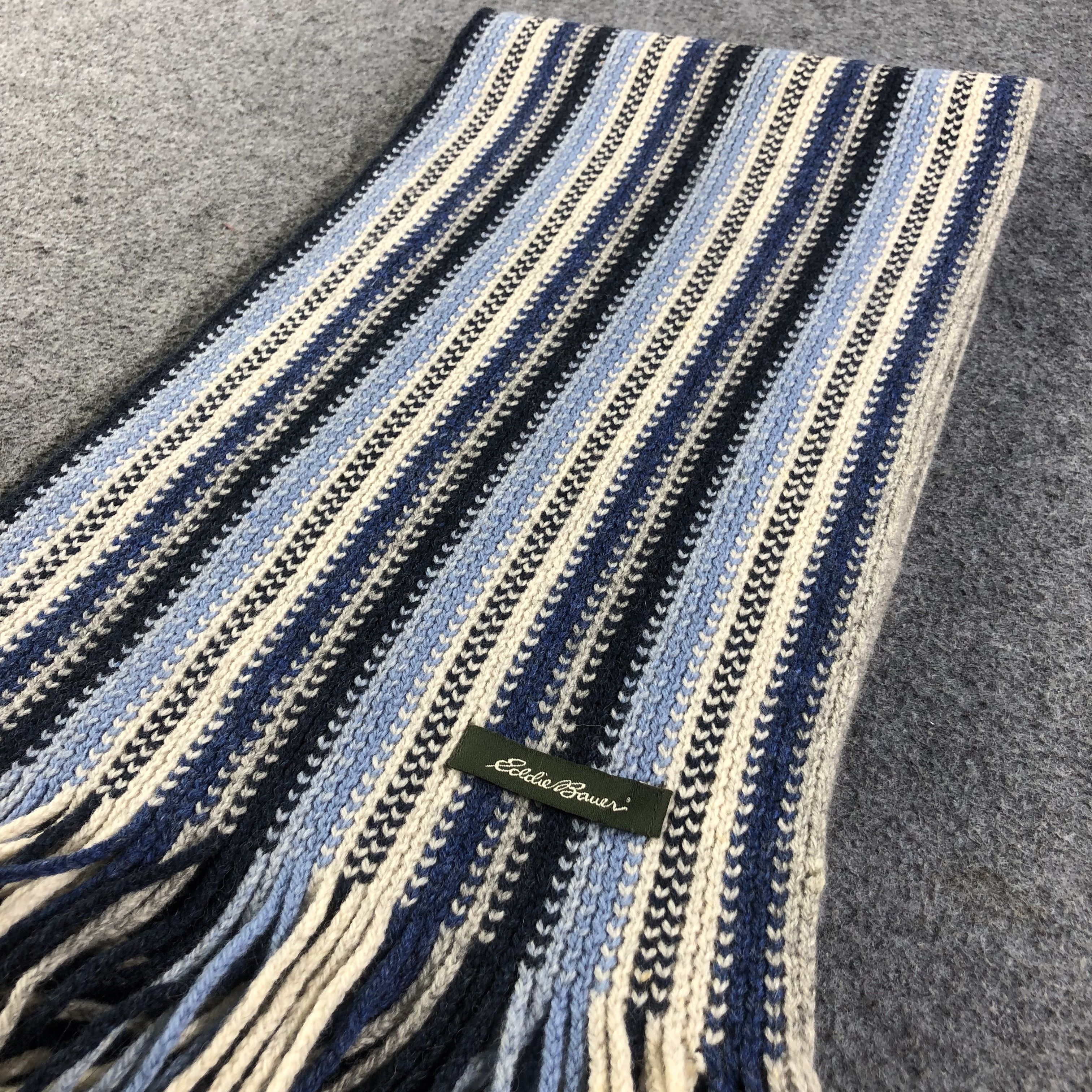 Eddie Bauer Eddie Bauer Striped Knit Wool Scarf Muffler V1086 Size ONE SIZE - 3 Thumbnail