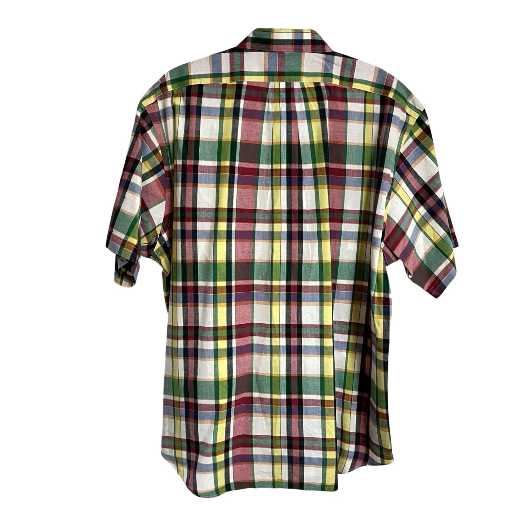 Ralph Lauren VINTAGE Ralph Lauren Golf Shirt White Green Plaid Button-Up Short Sleeve XL Mens Regular Button-Down Collared 90s Classic Preppy Golf Theme Size US XL / EU 56 / 4 - 2 Thumbnail