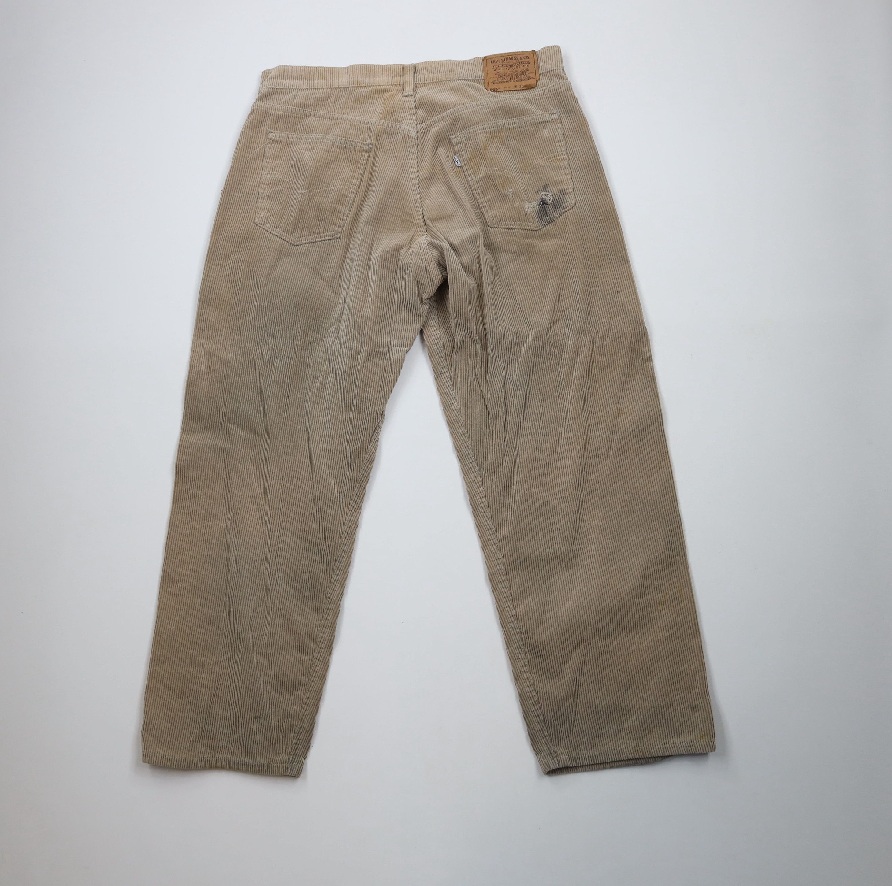 Levi's × Vintage Vintage 90s Levis 565 Loose Fit Wide Leg Corduroy Pants USA Size US 36 / EU 52 - 11 Thumbnail
