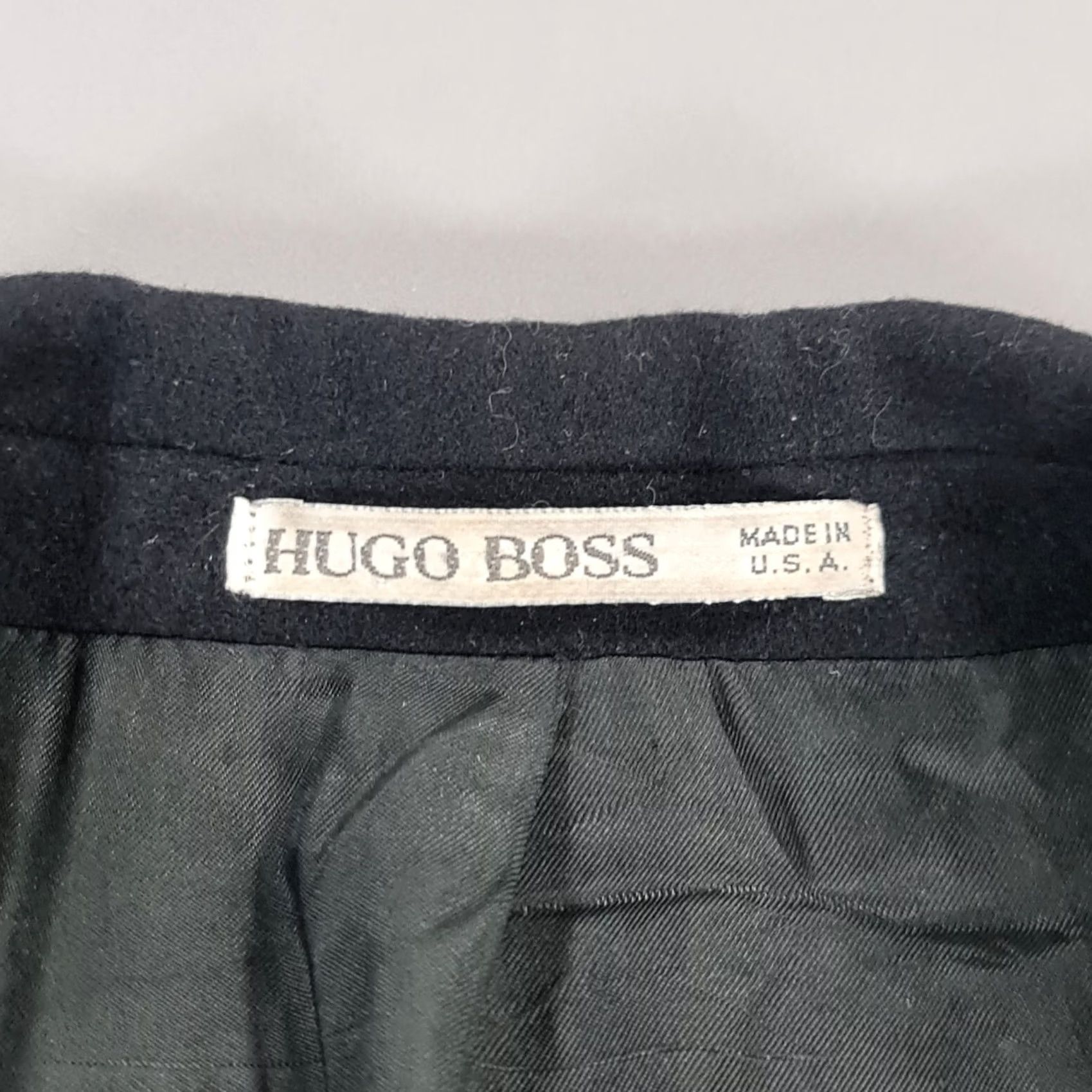 Hugo Boss VINTAGE Hugo Boss Mens Blazer Black 42 L Wool Angora Jacket USA Classic Designer Size 42R - 3 Thumbnail