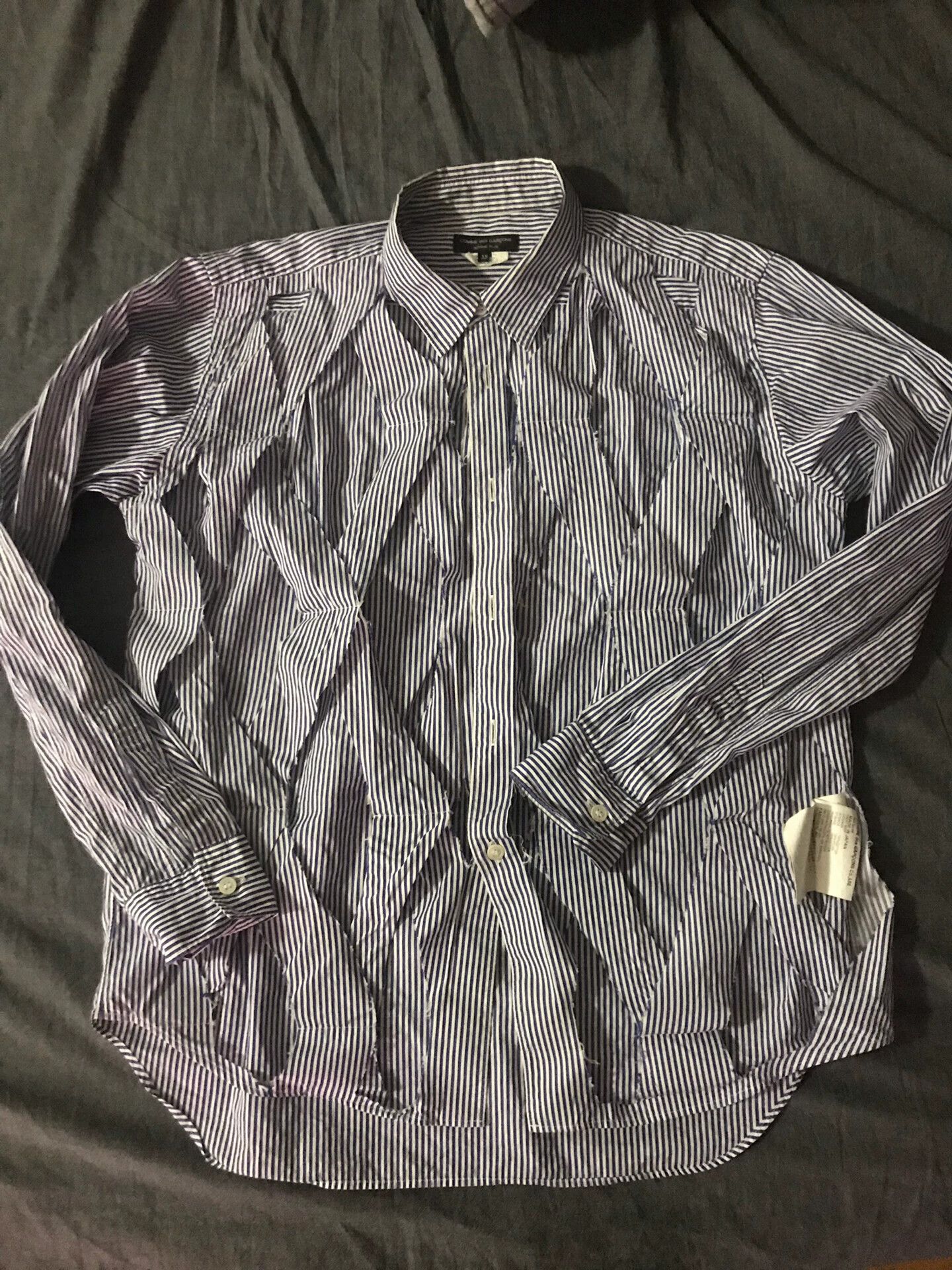 Comme Des Garcons Striped hollow shirt -DMC