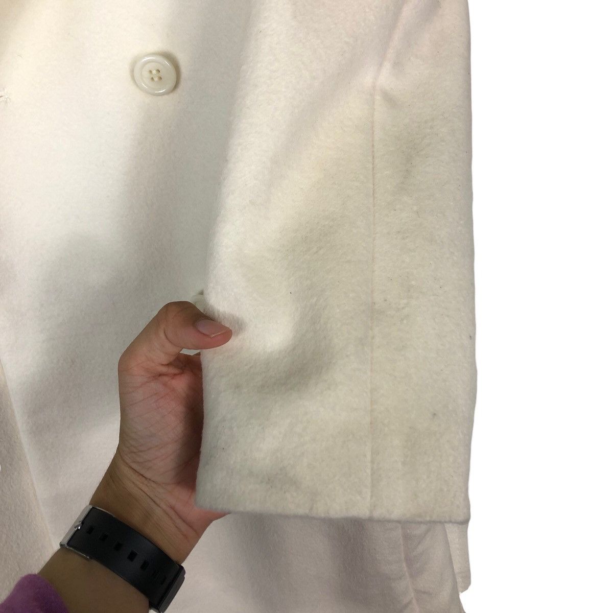 Japanese Brand 🔥Rich Pearl White Wool Long Jacket Ined Angora Japan Made Size US M / EU 48-50 / 2 - 15 Thumbnail
