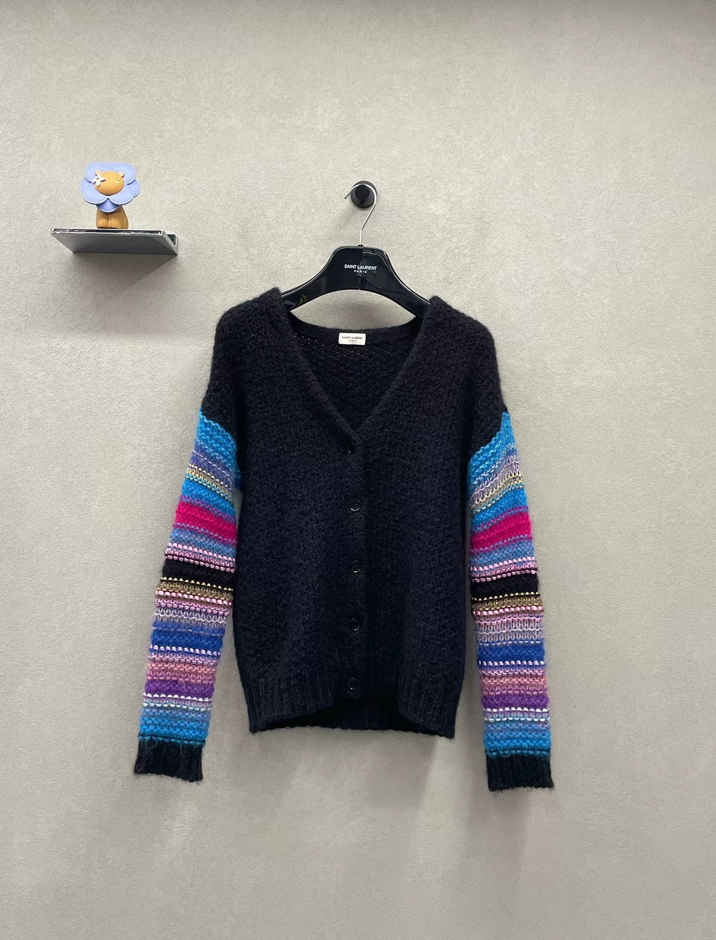 Saint Laurent Paris Saint Laurent Black Knit Cardigan Size XS / US 0-2 / IT 36-38 - 1 Thumbnail