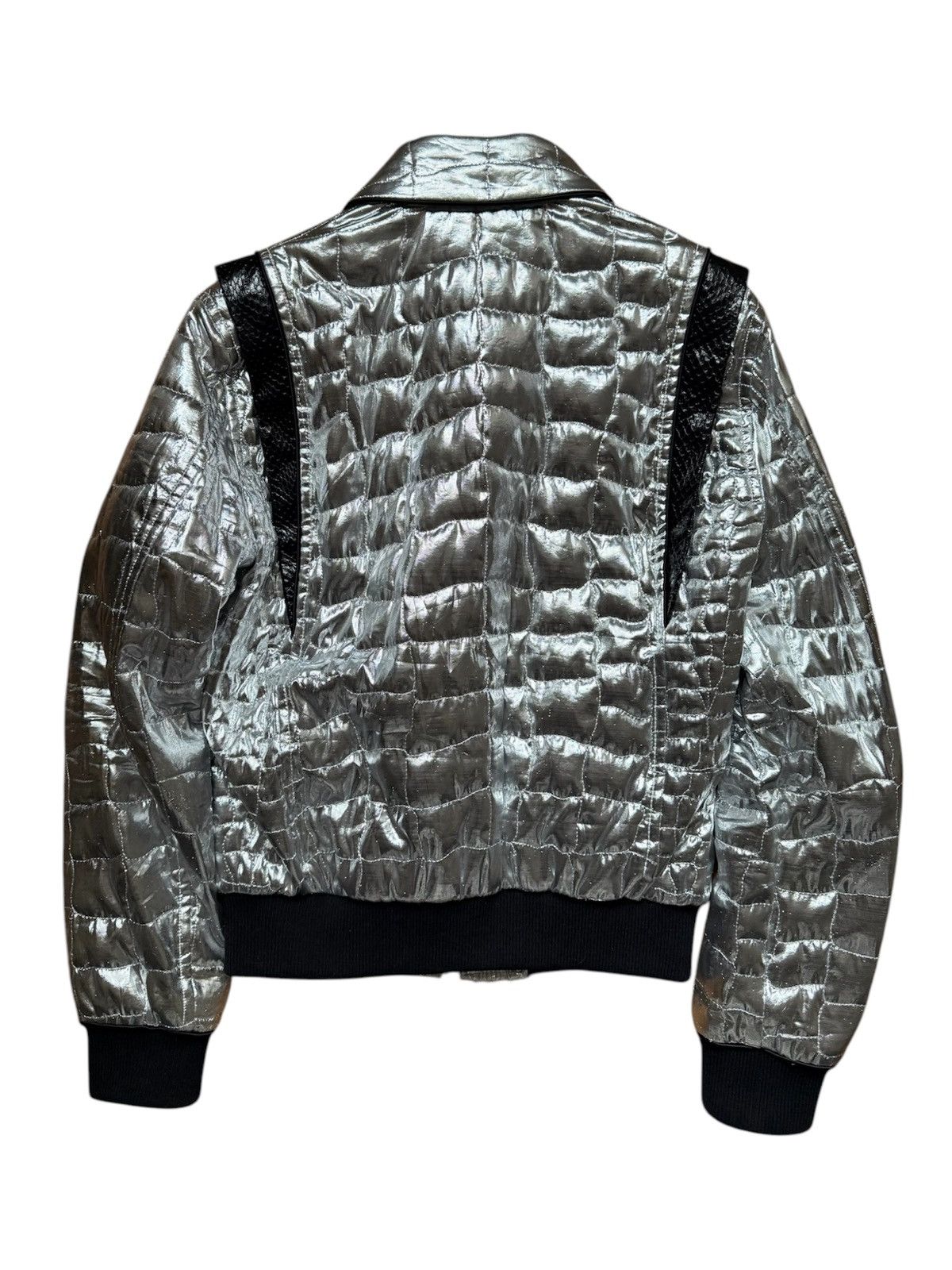Celine × Hedi Slimane S/S19 Runway Python Skin Trimmed Silver Teddy Bomber Jacket Size US S / EU 44-46 / 1 - 3 Thumbnail