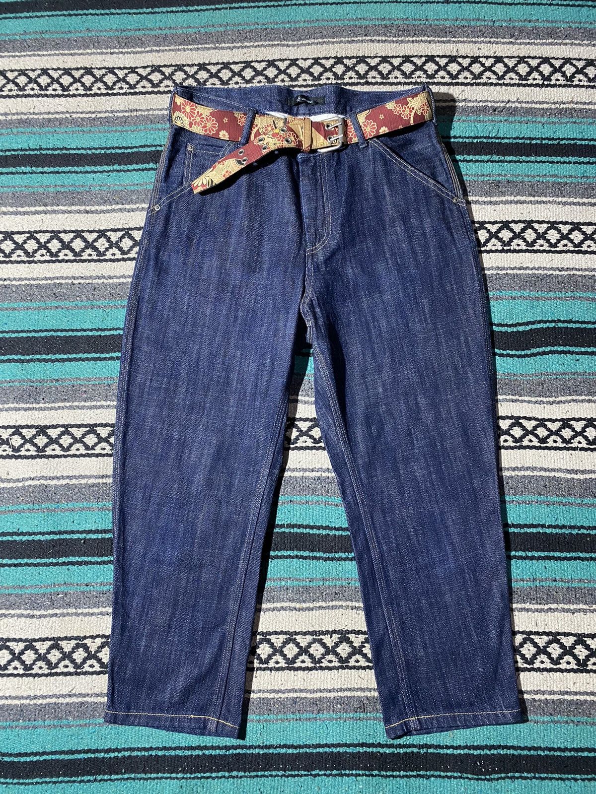 Johnbull × Vintage Vintage Johnbull Cropped Denim Buckle Back Size US 32 / EU 48 - 1 Thumbnail