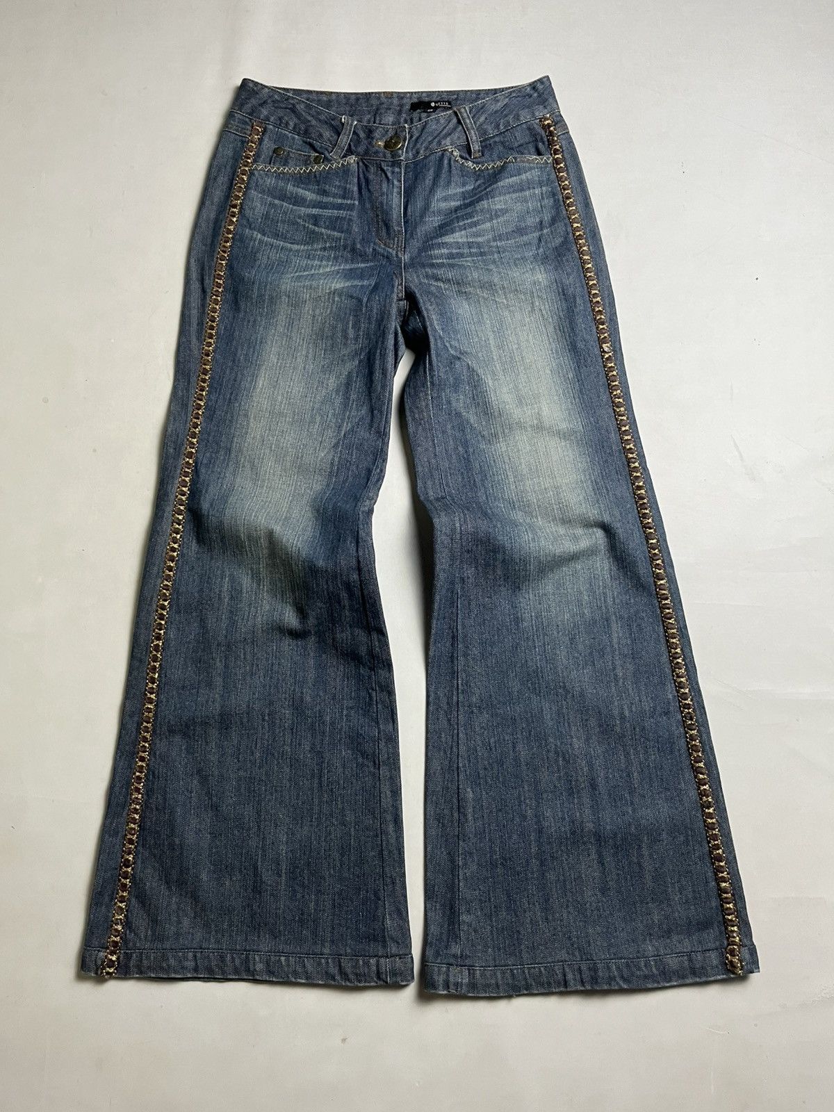 Tornado Mart 00s Yetts Mudwash super flared denim Size US 28 / EU 44 - 1 Thumbnail