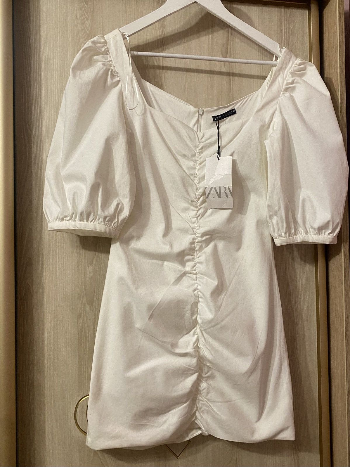 Zara ZARA White Mini Dress Puff Sleeve New Size M / US 6-8 / IT 42-44 - 4 Thumbnail