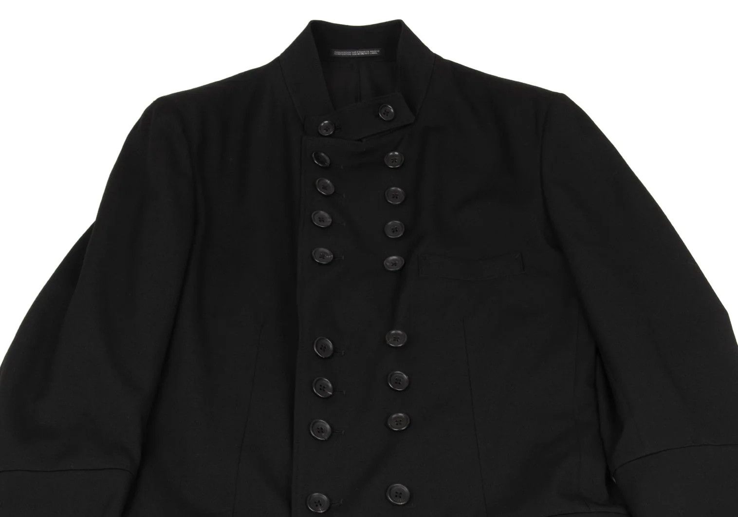 Yohji Yamamoto Yohji Yamamoto Wool Gabardine Long Jacket Black Size US M / EU 48-50 / 2 - 2 Thumbnail