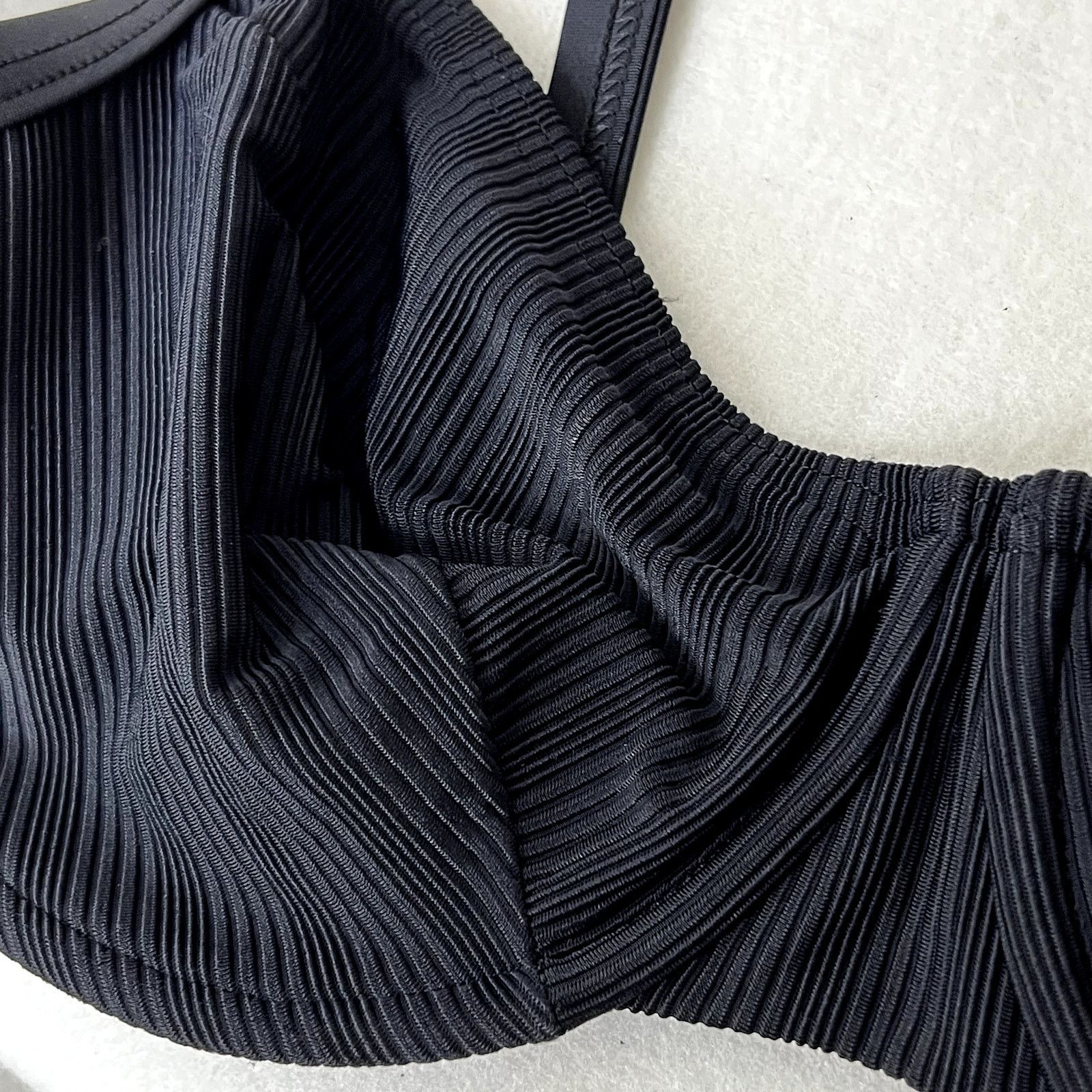 Other Vintage Christina Krista Black Textured Bikini Top Size XL / US 12-14 / IT 48-50 - 6 Thumbnail