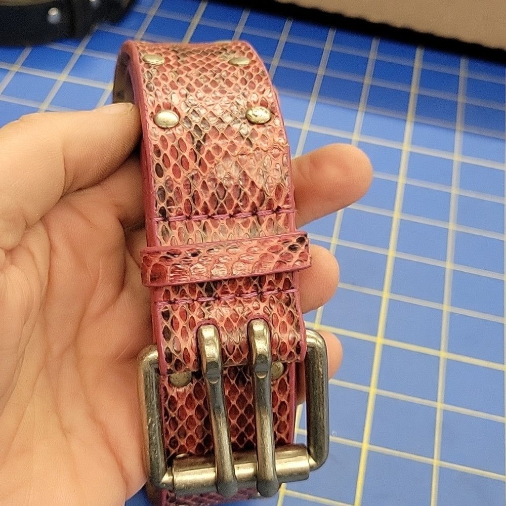 Other Silver Studded Pink Animal Pleather XL Belt 40" Size ONE SIZE - 1 Thumbnail
