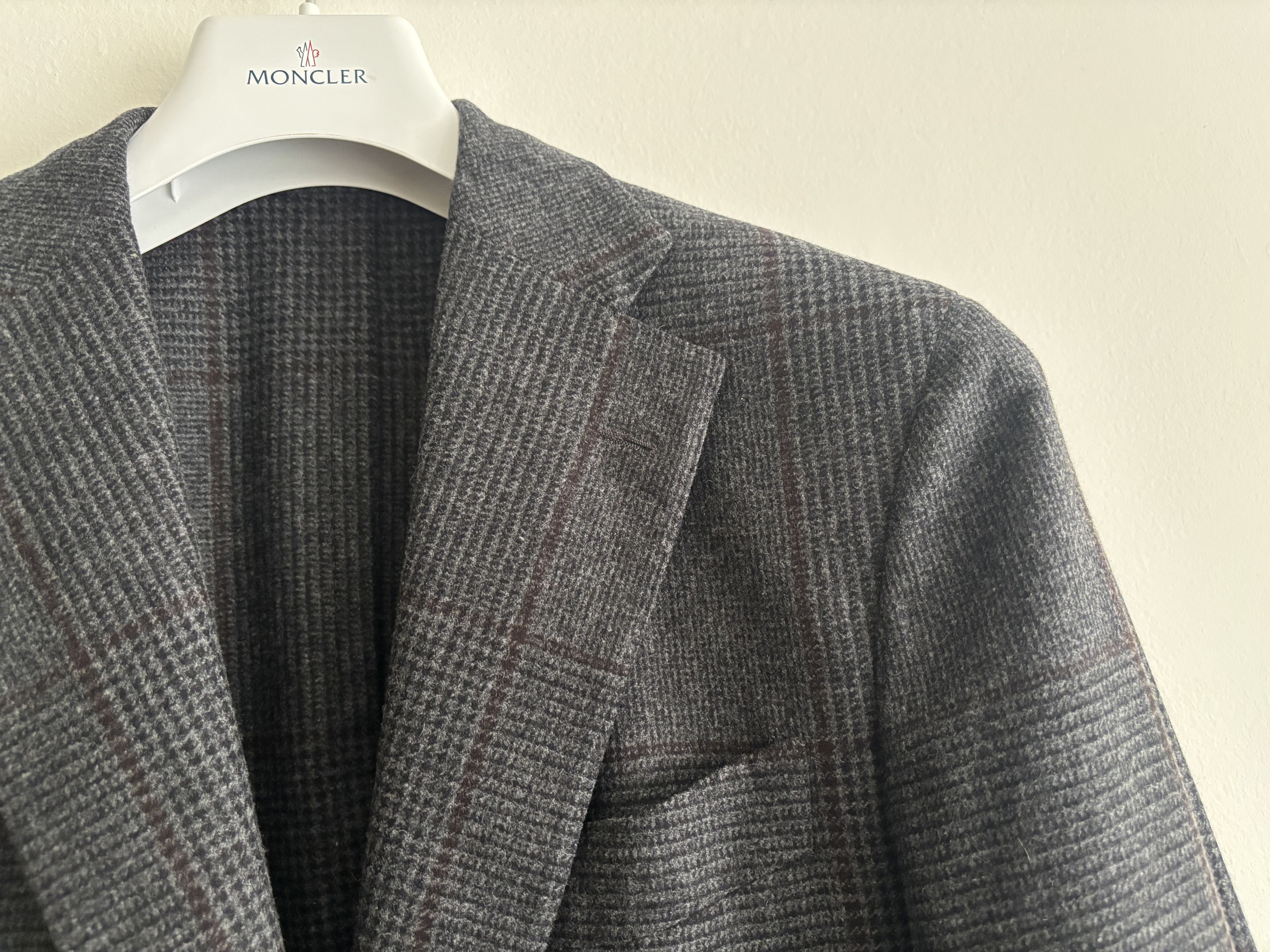 Eidos Napoli $1800 3 roll 2 Unlined Prince of Wales Check Sport Coat Size 42R - 4 Thumbnail